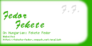 fedor fekete business card